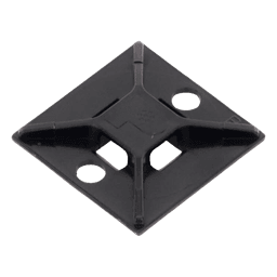 Montaje-Sujetador Para Cable de 4 vías, con Adhesivo Acrilico, 25.4 x 25.4mm (1in x 1in), Color Negro, Uso en Exterior, 1 pieza