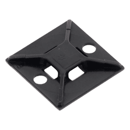Montaje-Sujetador Para Cable de 4 vías, con Adhesivo Acrilico, 25.4 x 25.4mm (1in x 1in), Color Negro, Uso en Exterior, 1 pieza