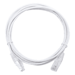 Cable de Parcheo Slim UTP Cat6 - 3 Metros (9.84 Pies) Blanco Diámetro Reducido (28 AWG)
