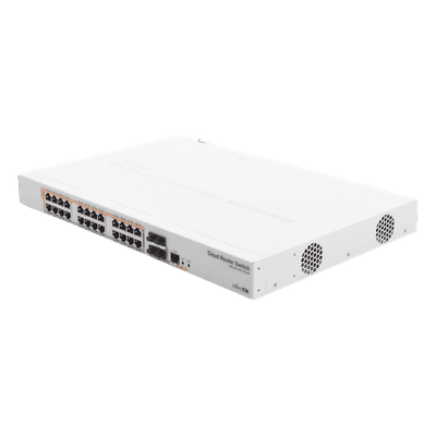 CRS328-24P-4S+RM - 24 port Gigabit Ethernet router/switch with four 10Gbps SFP+ 