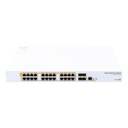 CRS328-24P-4S+RM - 24 port Gigabit Ethernet router/switch with four 10Gbps SFP+ 