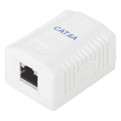 Caja de Pared con 1 Puerto, Incluye 1 Jack STP Cat6A