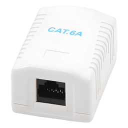 Caja de Pared / 1 Puerto / Cat6A / UTP Sin Blindaje / T568A/B / 125 VAC / 1.5 A / AWG 23-26