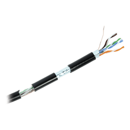 Bobina de Cable de 305 Metros (1000 Pies) Cat6+ Calibre 23 Exterior Blindado Tipo FTP para Climas Extremos, UL, Color Negro (Carrete Easy Pull)
