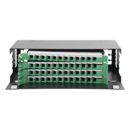 Distribuidor de Fibra Óptica con Bandejas Deslizables, Vacío, 19 Pulgadas (48.26 cm), Acepta 48 Adaptadores LC Duplex o LC Simplex o 48 SC Simplex, 3U