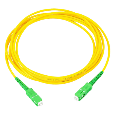 Jumper de Fibra Óptica Monomodo SC/APC-SC/APC Simplex, Color Amarillo, 1 Metro (3.28 Pies)