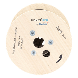 Carrete de 1 km de Fibra Óptica Aérea Mini Figura 8 G.657A2 Tipo Drop, Monomodo de 2 Hilos (Bifibra), Diseñada para Fusionarse, Color Negro, Span 80, (No Soporta Conectores Mecánicos)