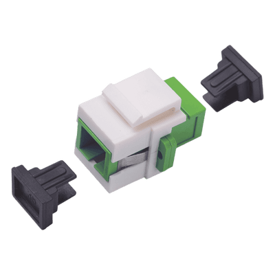 Acoplador Keystone de Fibra Óptica Monomodo SC/APC Simplex a SC/APC