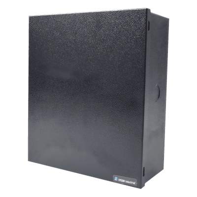 Gabinete para Fuente Línea PRO y SYSRMTXT, con preparación para instalar panel SP400 o serie runner.