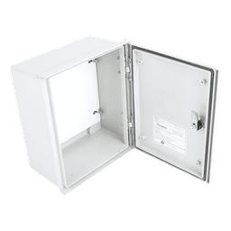 Gabinete de Poliéster IP65 Uso en Intemperie (250 x 300 x 140 mm) con Placa Trasera Interior de Plástico (Incluye Chapa y Llave).