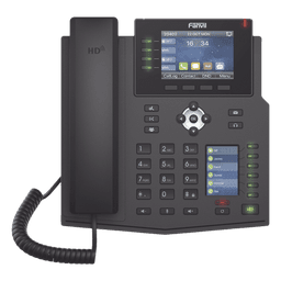 Teléfono IP Empresarial con Estándares Europeos, 16 líneas SIP con pantalla LCD a color 3.5", 30 teclas DSS/BLF, puertos Gigabit, IPv6, Opus y conferencia de 3 vías, PoE/DC
