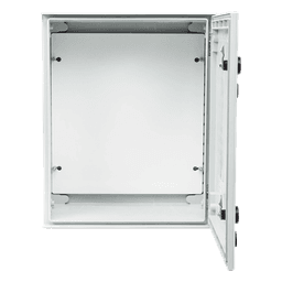 Gabinete de Poliéster IP65 Uso en Intemperie (400 x 500 x 200 mm) con Placa Trasera Interior de Plástico (Incluye Chapa y Llave).