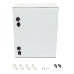 Gabinete de Poliéster IP65 Uso en Intemperie (400 x 500 x 200 mm) con Placa Trasera Interior de Plástico (Incluye Chapa y Llave).