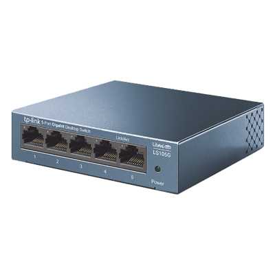 Switch de escritorio Gigabit de 5 puertos 10/100/1000Mbps, carcasa metálica 