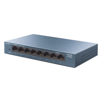 Switch de escritorio Gigabit de 8 puertos 10/100/1000Mbps, carcasa metálica 