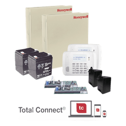 Kit con 2 paneles de alarma híbridos VISTA-48LA con teclado alfanumérico, receptor inalámbrico, batería y transformador