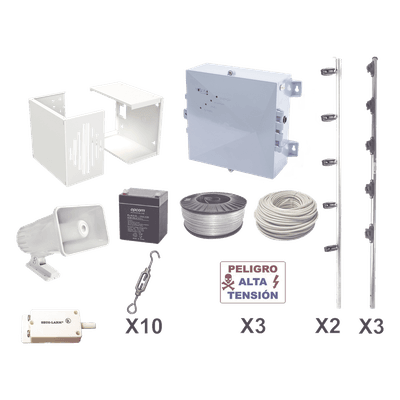 KIT ESENCIAL PARA 25Mts PERIMETRALES DE CERCO ELÉCTRICO PARA PROTECCIÓN DE ROBOS EN CASAS, NEGOCIOS, BODEGAS,ETC.