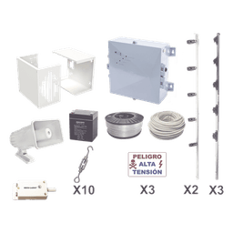 KIT ESENCIAL PARA 25Mts PERIMETRALES DE CERCO ELÉCTRICO PARA PROTECCIÓN DE ROBOS EN CASAS, NEGOCIOS, BODEGAS,ETC.