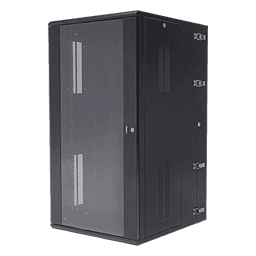 Gabinete PanZone de Montaje en Pared, de 19in, Puerta con Ventana de Seguridad, 26 UR, 762mm de Profundidad, Color Negro