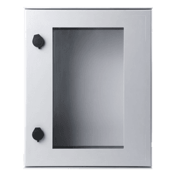 Gabinete de Poliéster IP65 Puerta Transparente, Uso en Intemperie (400 x 500 x 200 mm) con Placa Trasera Interior de Plástico (Incluye Chapa y Llave).