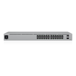 Switch UniFi Capa 2 / 24 Puertos Gigabit / 16 Puertos PoE+ 802.3af/at / 95W Total / 2 Puertos SFP 1G / Pantalla LCM / Sin Ventilador
