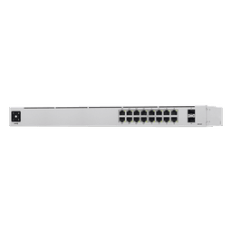 UniFi Switch USW-16-POE Gen2, Capa 2 de 16 puertos (8 puertos PoE 802.3af/at + 8 puertos Gigabit) + 2 puertos 1G SFP, 42W, pantalla informativa