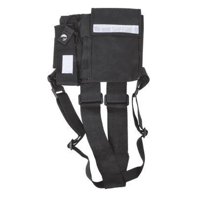 Pechera Universal sin logo con soporte para radio y bolígrafo más bolsa con cinta adherente para su seguridad.
