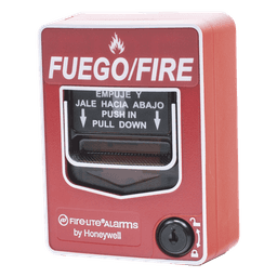 Estación manual de incendio inalámbrica direccionable de doble acción con rotulación bilingüe español-inglés