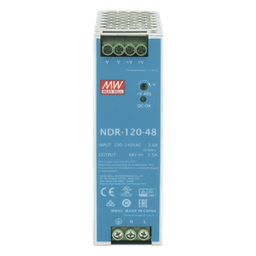 Fuente de poder industrial de 120 W, salida 48 Vcc, entrada 90~264 VCA, para montaje en riel DIN, 