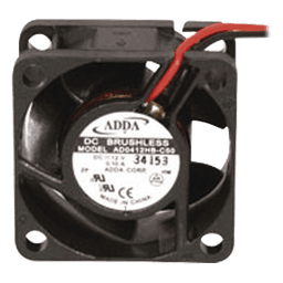 Ventilador Axial, sin Escobillas de 40 X 40 X 20 mm, Rodamiento de Baleros, Cables de 30 cm, 12 Vcc, 100 mA, 8.8 CFM.