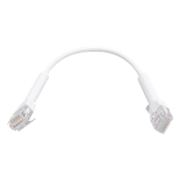 Cable Patch Ethernet Cat6 / 22 cm (0.72 ft) / Conector RJ45 Flexible / Diámetro 5.5 mm / 10 Gbps / Blanco
