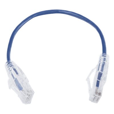 Cable de Parcheo Slim UTP Cat6 - 20 cm (7.87 Pulgadas) Azul Diámetro Reducido (28 AWG)