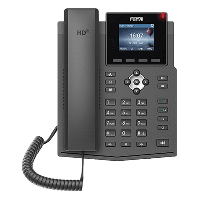 Teléfono IP / 4 Líneas SIP / Pantalla LCD Color 2.4" / Audio HD G.722 y Opus / Conferencia 3 Vías / PoE 802.3af / OpenVPN / Soporte EHS