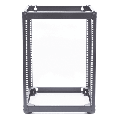 Rack Abierto de 4 Postes Instalación Pared o Piso de 14 Unidades, Ideal para Equipo de Audio!