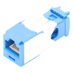 Conector Jack RJ45 Estilo TG, Mini-Com, Categoría 6A, de 8 Posiciones y 8 Cables, Color Azul