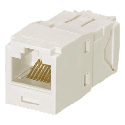 Conector Jack RJ45 Estilo TG, Mini-Com, Categoría 6A, de 8 Posiciones y 8 Cables, Color Blanco Mate