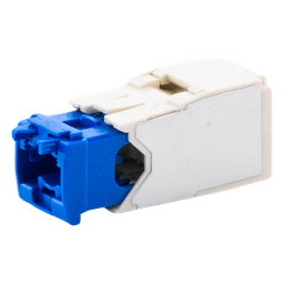 Conector Jack RJ45 Estilo TG, Mini-Com, Categoría 6A, de 8 Posiciones y 8 Cables, Color Blanco Mate