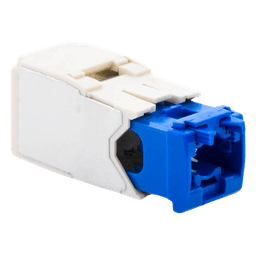 Conector Jack RJ45 Estilo TG, Mini-Com, Categoría 6A, de 8 Posiciones y 8 Cables, Color Blanco Mate