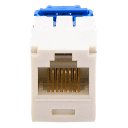 Conector Jack RJ45 Estilo TG, Mini-Com, Categoría 6A, de 8 Posiciones y 8 Cables, Color Blanco Mate