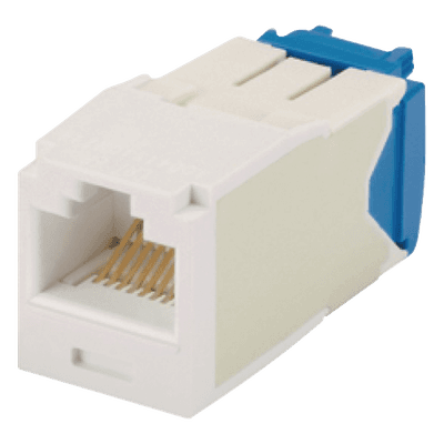 Conector Jack RJ45 Estilo TG, Mini-Com, Categoría 6A, de 8 Posiciones y 8 Cables, Color Blanco
