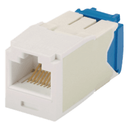Conector Jack RJ45 Estilo TG, Mini-Com, Categoría 6A, de 8 Posiciones y 8 Cables, Color Blanco