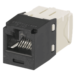 Conector Jack RJ45 Estilo TG, Mini-Com, Categoría 6, de 8 Posiciones y 8 Cables, Color Negro