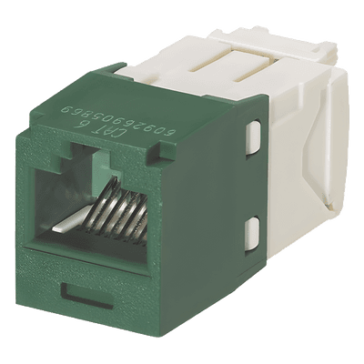 Conector Jack RJ45 Estilo TG, Mini-Com, Categoría 6, de 8 Posiciones y 8 Cables, Color Verde