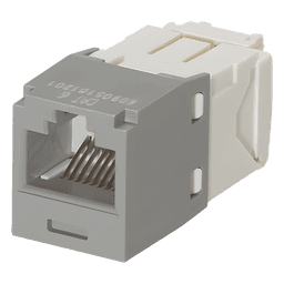 Conector Jack RJ45 Estilo TG, Mini-Com, Categoría 6, de 8 Posiciones y 8 Cables, Color Gris