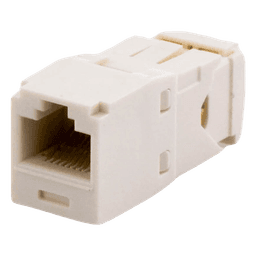 Conector Jack RJ45 Estilo TG, Mini-Com, Categoría 6, de 8 Posiciones y 8 Cables, Color Blanco Mate