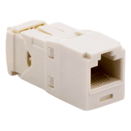 Conector Jack RJ45 Estilo TG, Mini-Com, Categoría 6, de 8 Posiciones y 8 Cables, Color Blanco Mate
