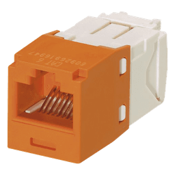 Conector Jack RJ45 Estilo TG, Mini-Com, Categoría 6, de 8 Posiciones y 8 Cables, Color Naranja