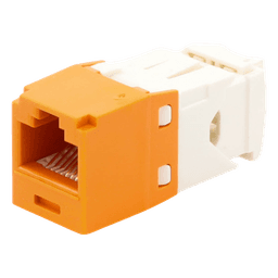Conector Jack RJ45 Estilo TG, Mini-Com, Categoría 6, de 8 Posiciones y 8 Cables, Color Naranja