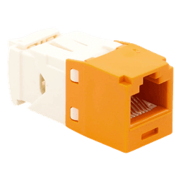 Conector Jack RJ45 Estilo TG, Mini-Com, Categoría 6, de 8 Posiciones y 8 Cables, Color Naranja