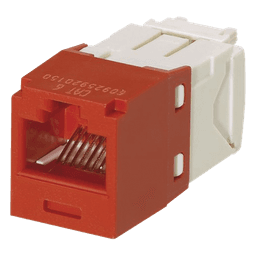 Conector Jack RJ45 Estilo TG, Mini-Com, Categoría 6, de 8 Posiciones y 8 Cables, Color Rojo